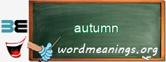 WordMeaning blackboard for autumn